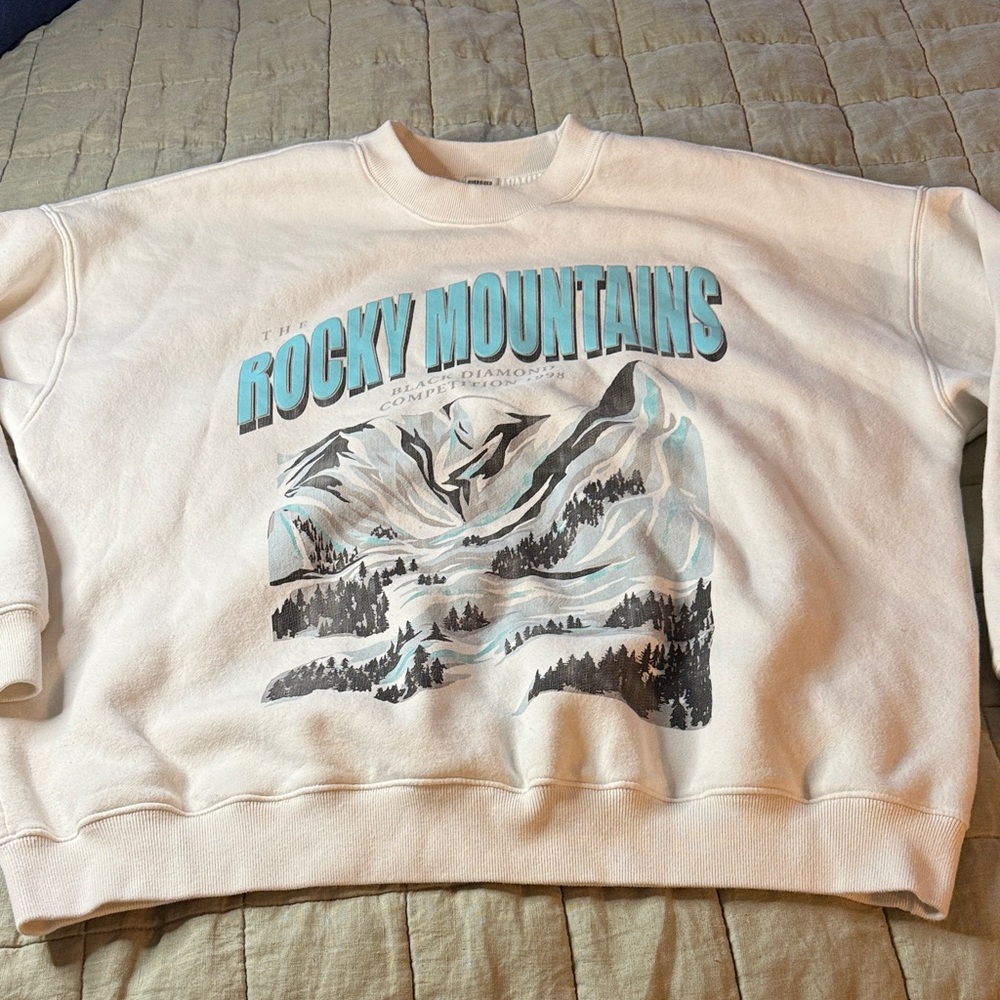 Y2K Vintage Abercrombie & Fitch Oversized Sweatshirt XL Rocky Mountains Graphic - Picture 4 of 6